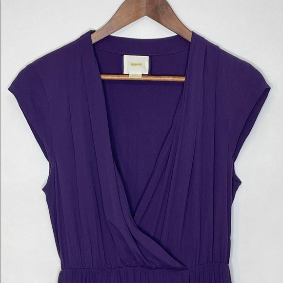 Anthropologie Maeve Purple Faux Wrap Midi Dress Small without the belt - Picture 3 of 10